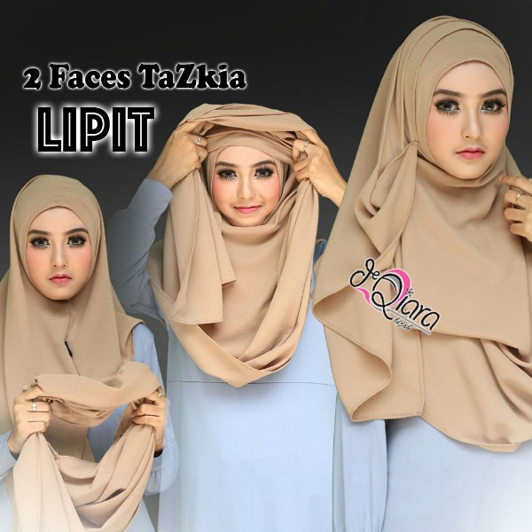 Model Jilbab Instan 2 Layer Voal Motif