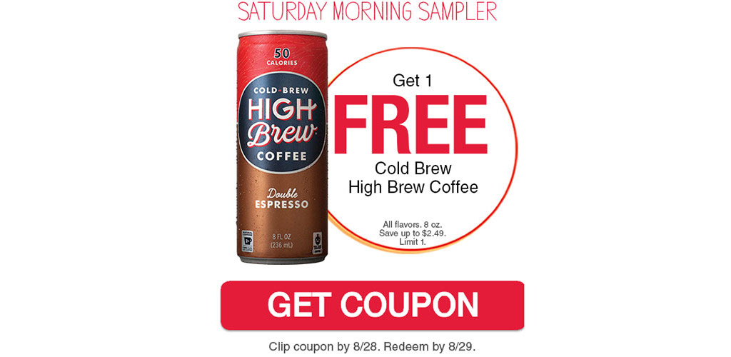 FREE Cold Brew High Brew coffee at JewelOsco Jill Cataldo