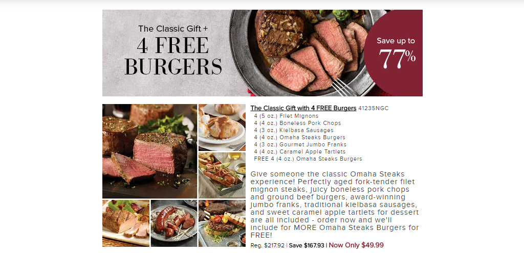 Send the gift of MEAT! 217 Omaha Steaks gift box for 49.99 Jill Cataldo