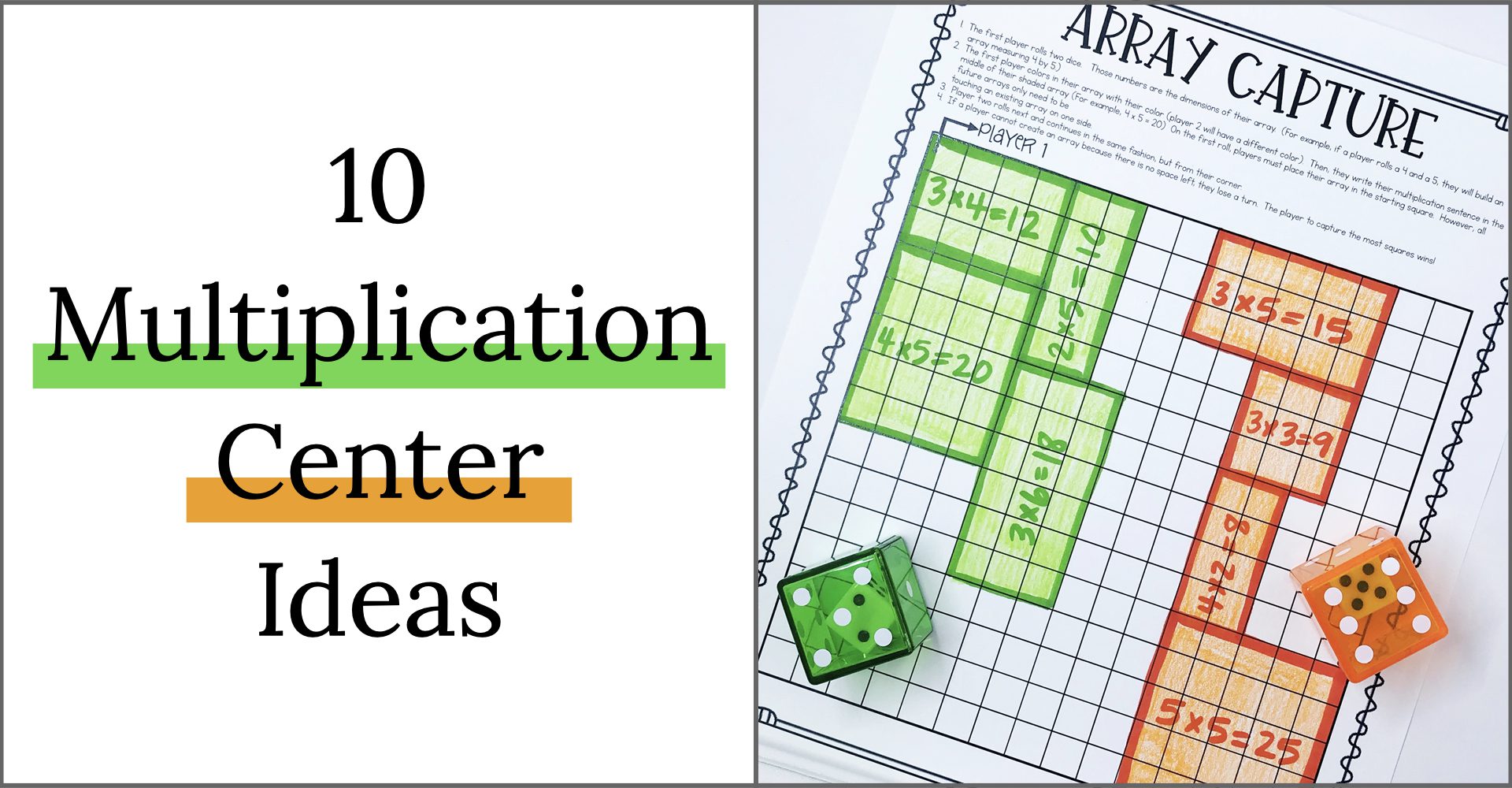 10 Multiplication Math Center Games & Activities