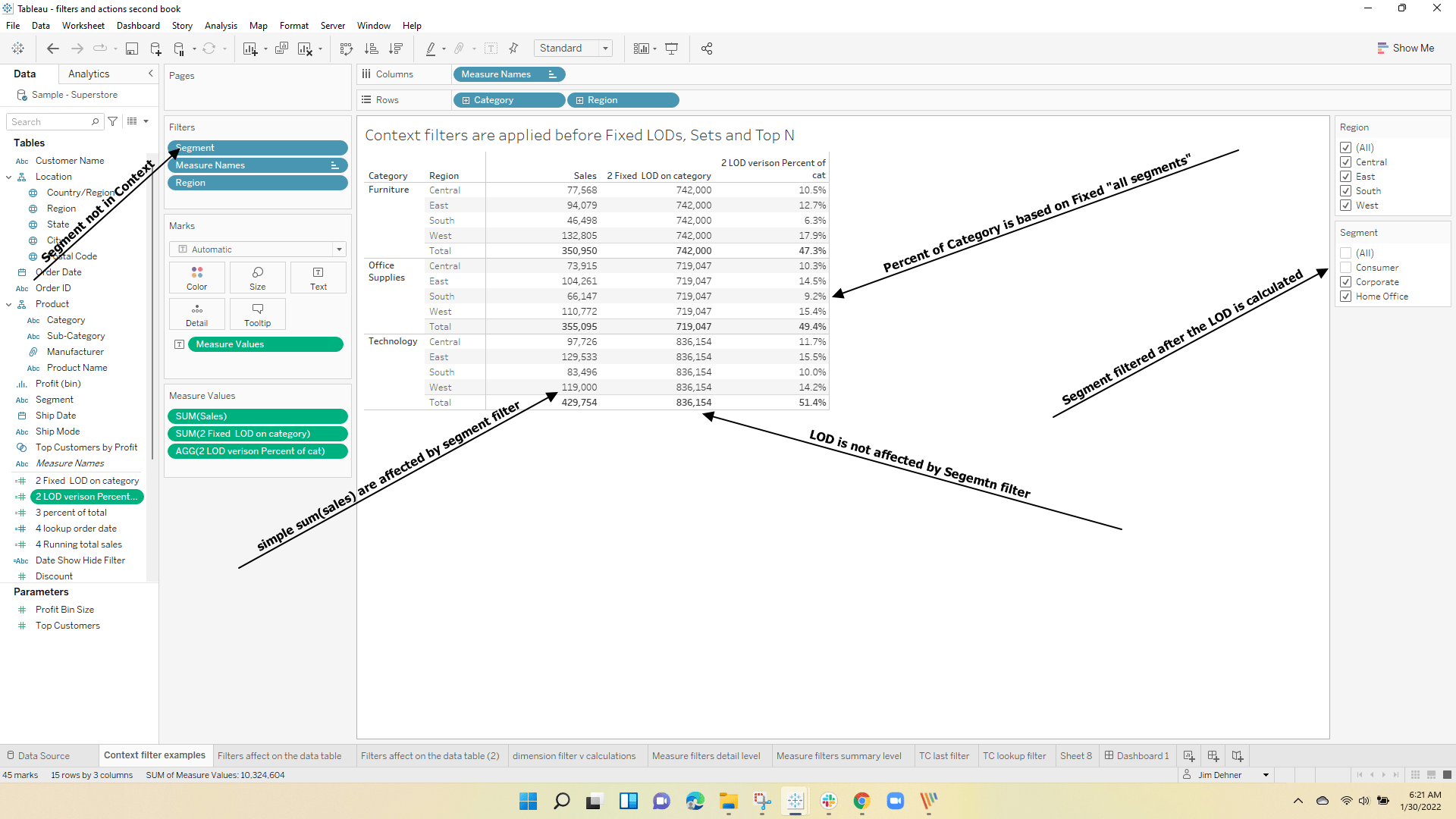 6 Types of filters and how they affect the data table
