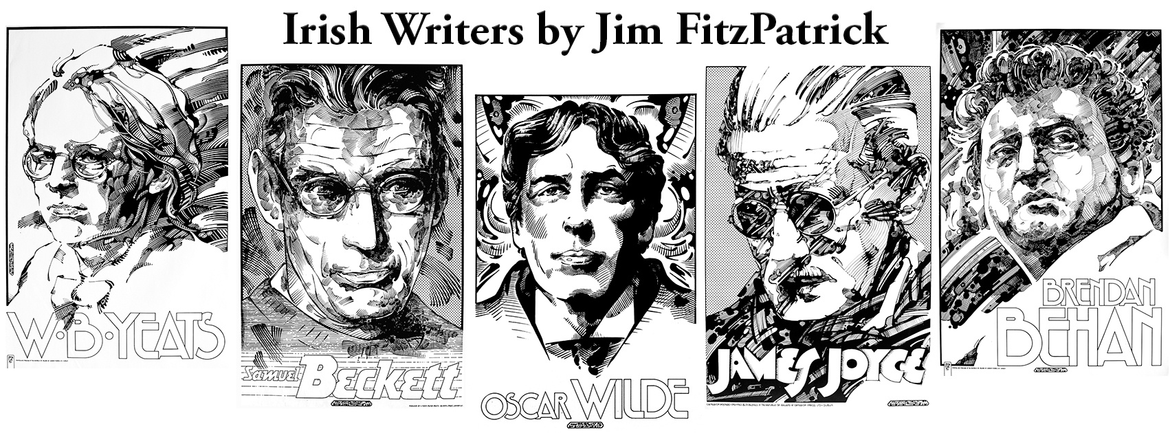Irish Writers new prints of my 70’s posters. Jim FitzPatrick