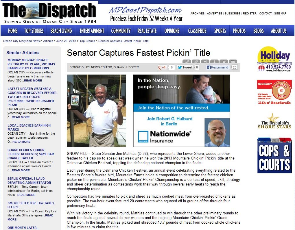 Jim Mathias, State Senator for District 38