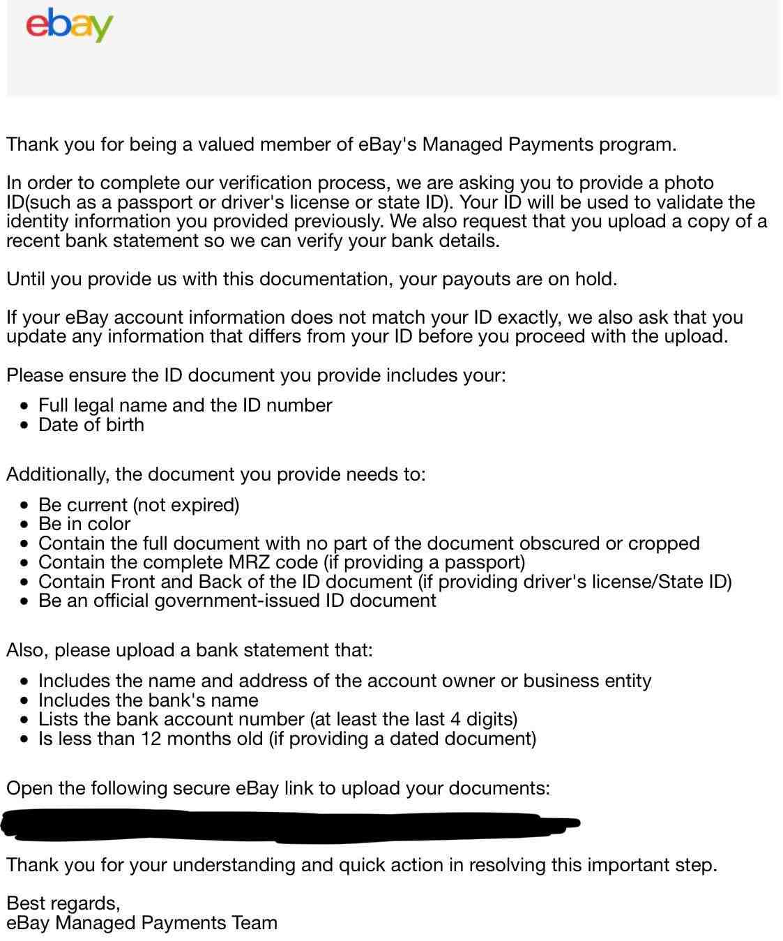 Why is eBay asking for my bank account? 2024