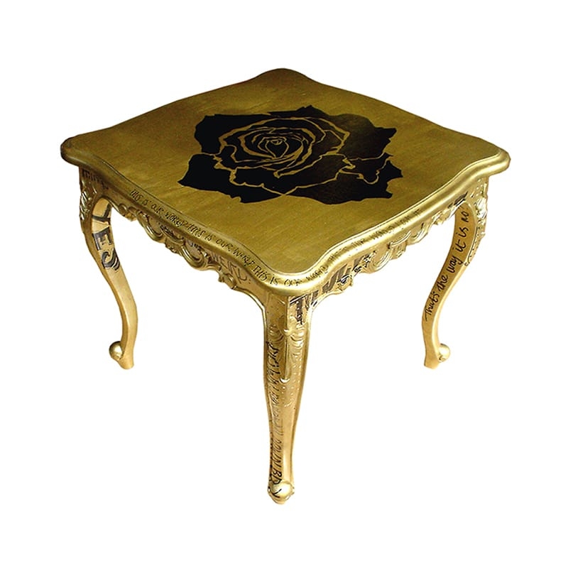 GOLD BLACK ROSE COFFEE TABLE Jimmie Martin