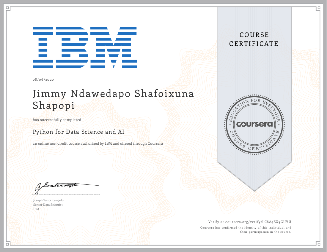 Education Jimmy Shapopi