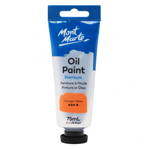 Mont Marte Premium Oil Paint Tube 75ml Orange Yellow