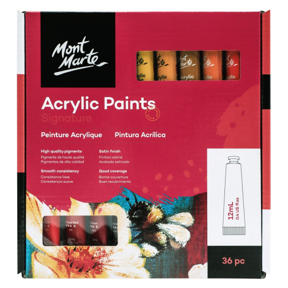 Mont Marte Acrylic Paints Signature 36pc x 12ml Superstore