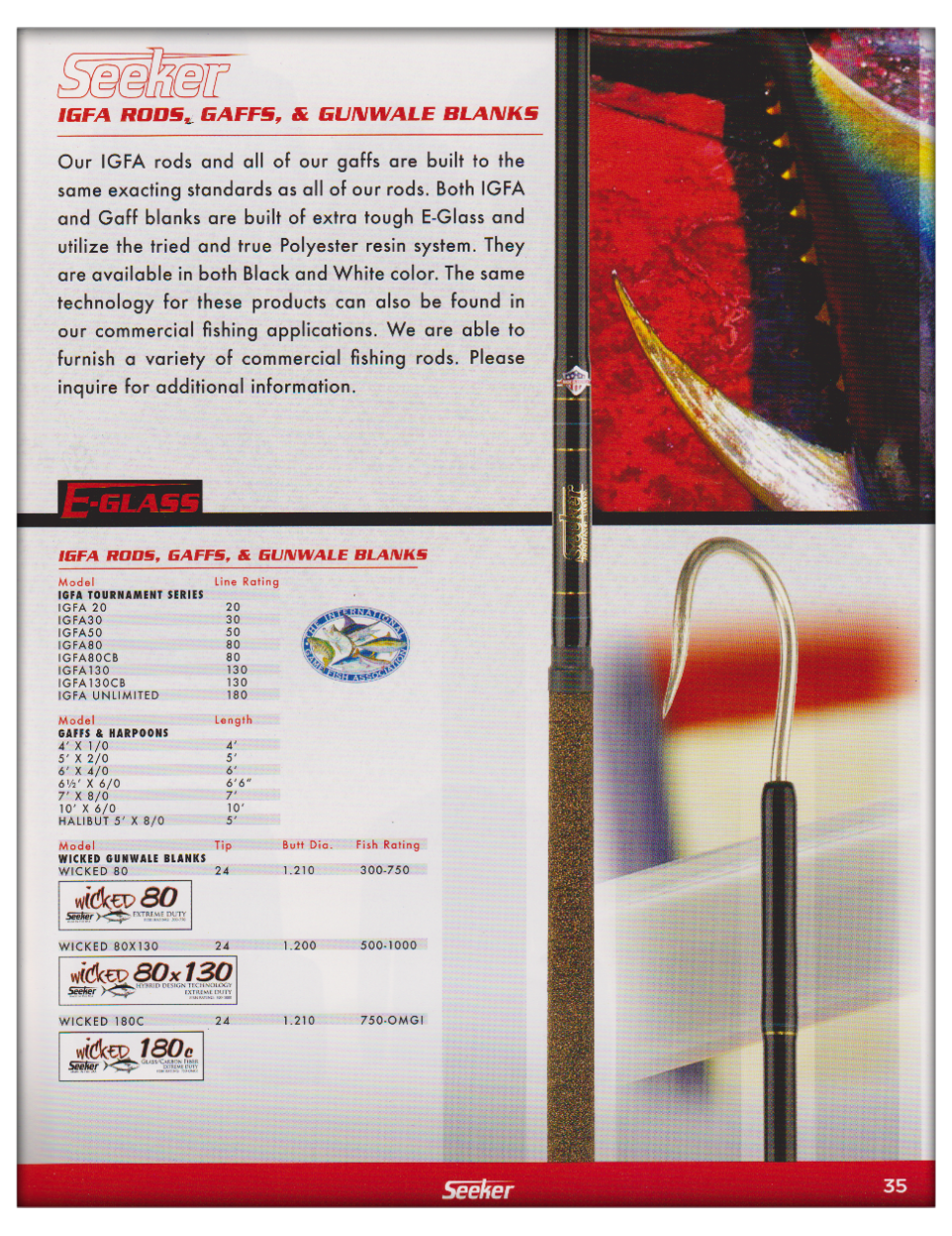 Seeker Rods Jim's Custom Fishing Rods 661 3500444