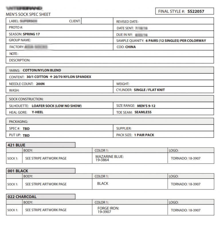 Standard Sock Design Template for All Types of Sock (Free Download)