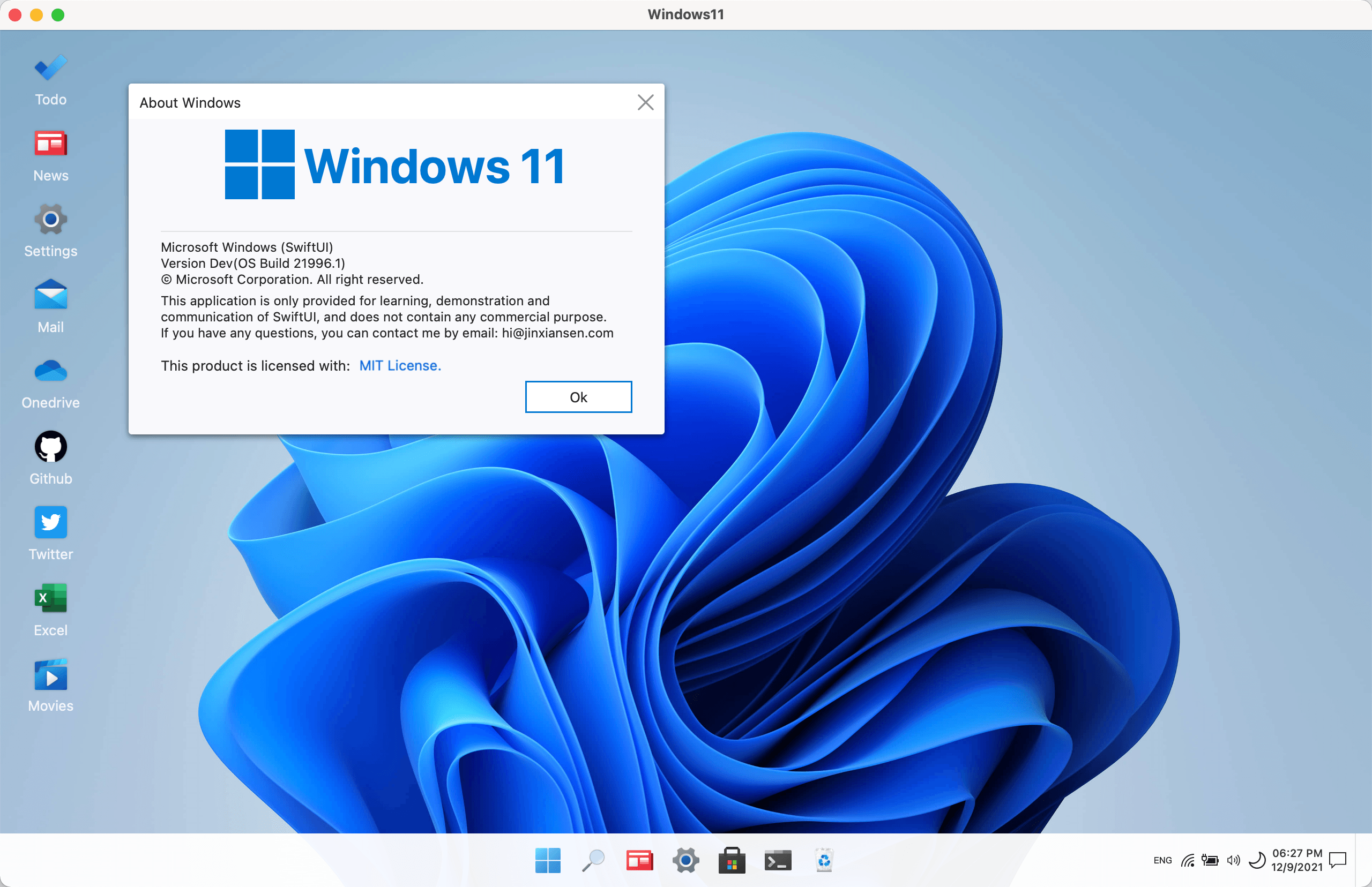 Windows11 💻 Windows 11 in SwiftUI.