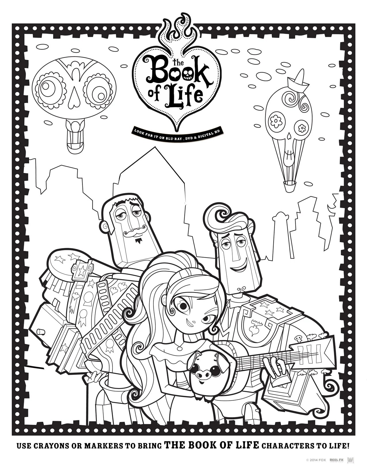 The Book of Life Printable Activity Sheets - Jinxy Kids