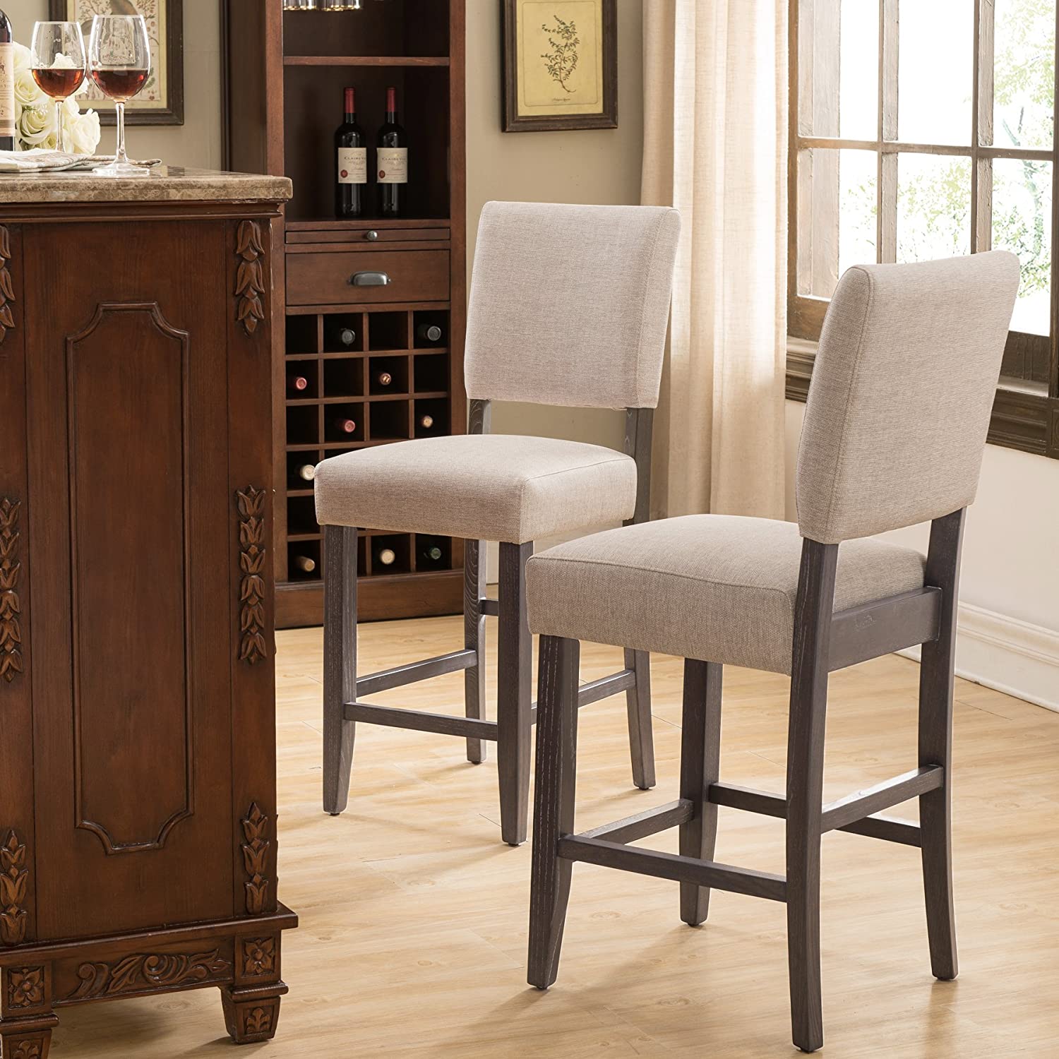 Restaurant Bar Stool, Solid wood in Fabric Finish Size & Colour can be