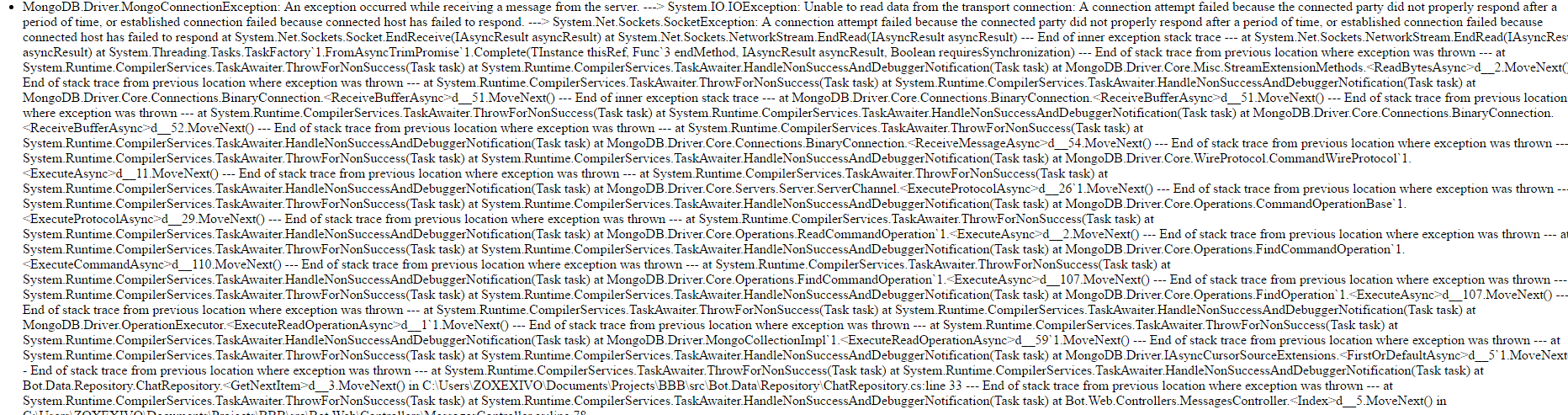 [CSHARP1811] System.IO.IOException Unable to read data from the