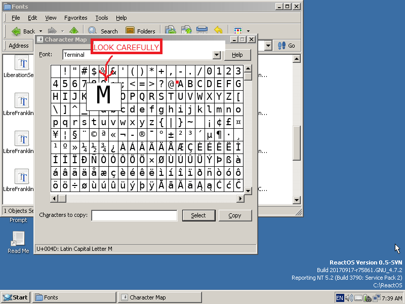 [CORE13806] charmap Improve "Character Map" program ReactOS JIRA