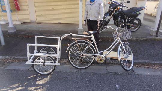 イレクターパイプで自転車リアカー