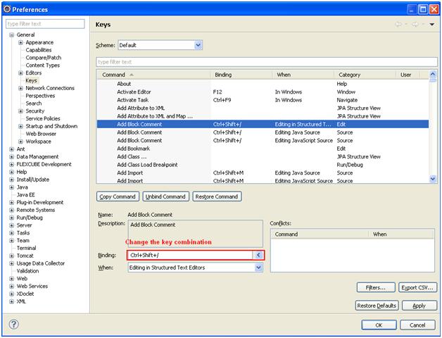 Change default Keyboard shortcuts in eclipse Jitendra Zaa's Blog