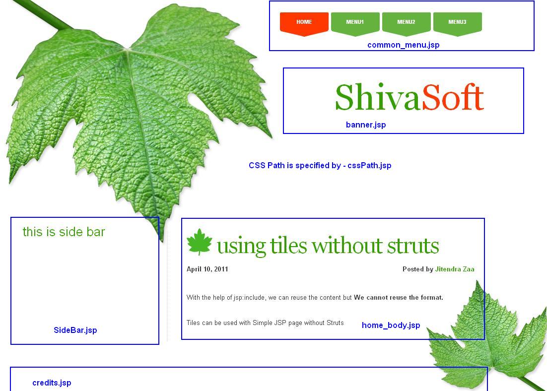 Tutorial of Simple JSP Tiles application without Struts Home
