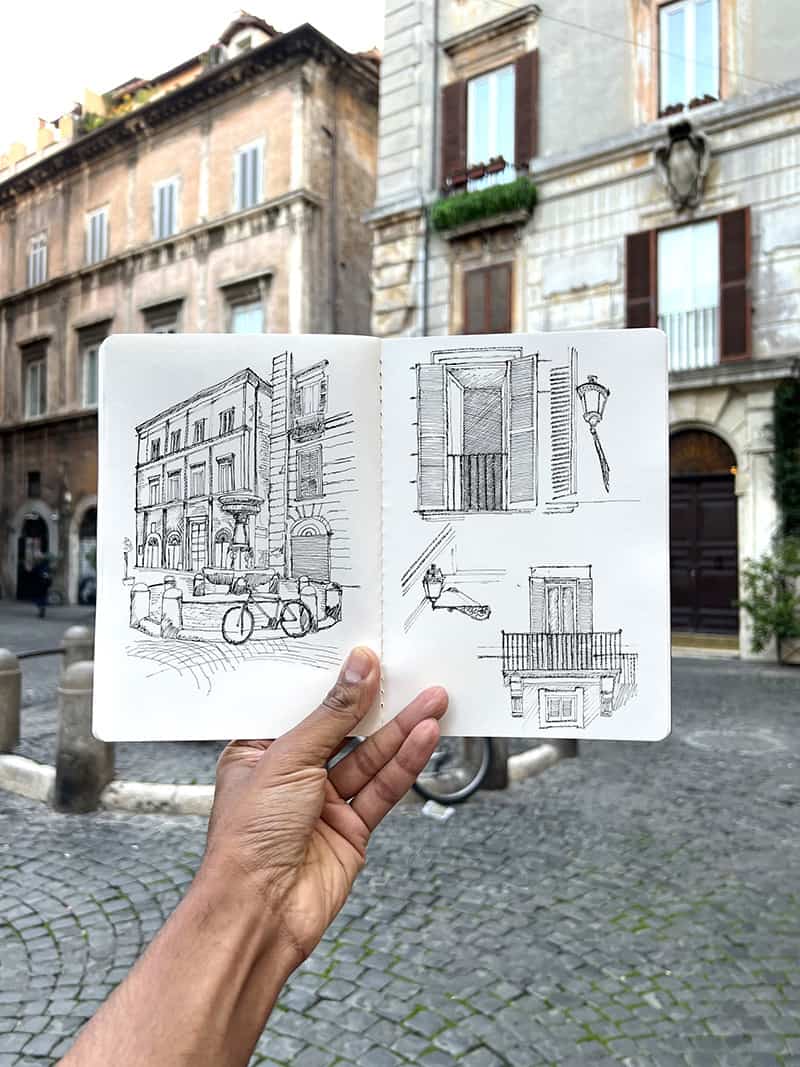 Rome Through Artistic Drawings and Maps