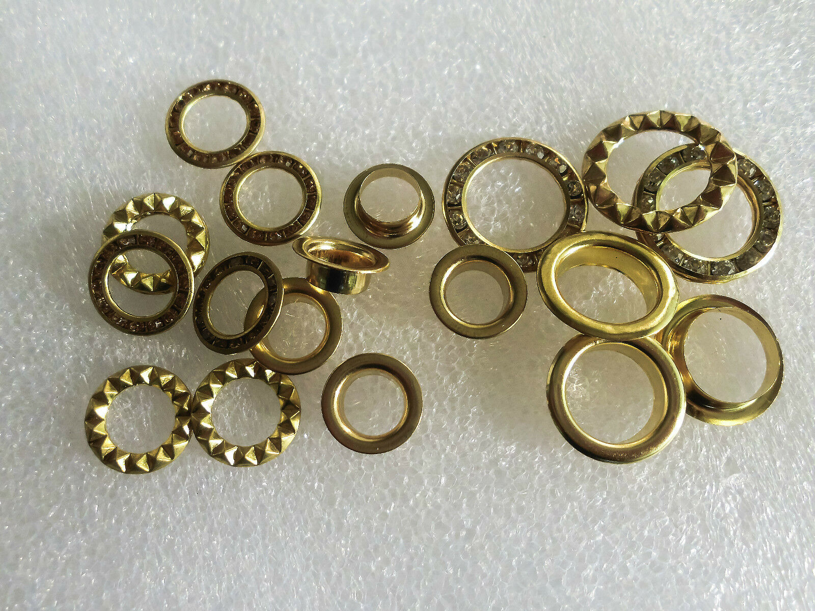 EyeletsRhinestone Eyelets with washer 3 colours various sizes Jaszitup leather accents