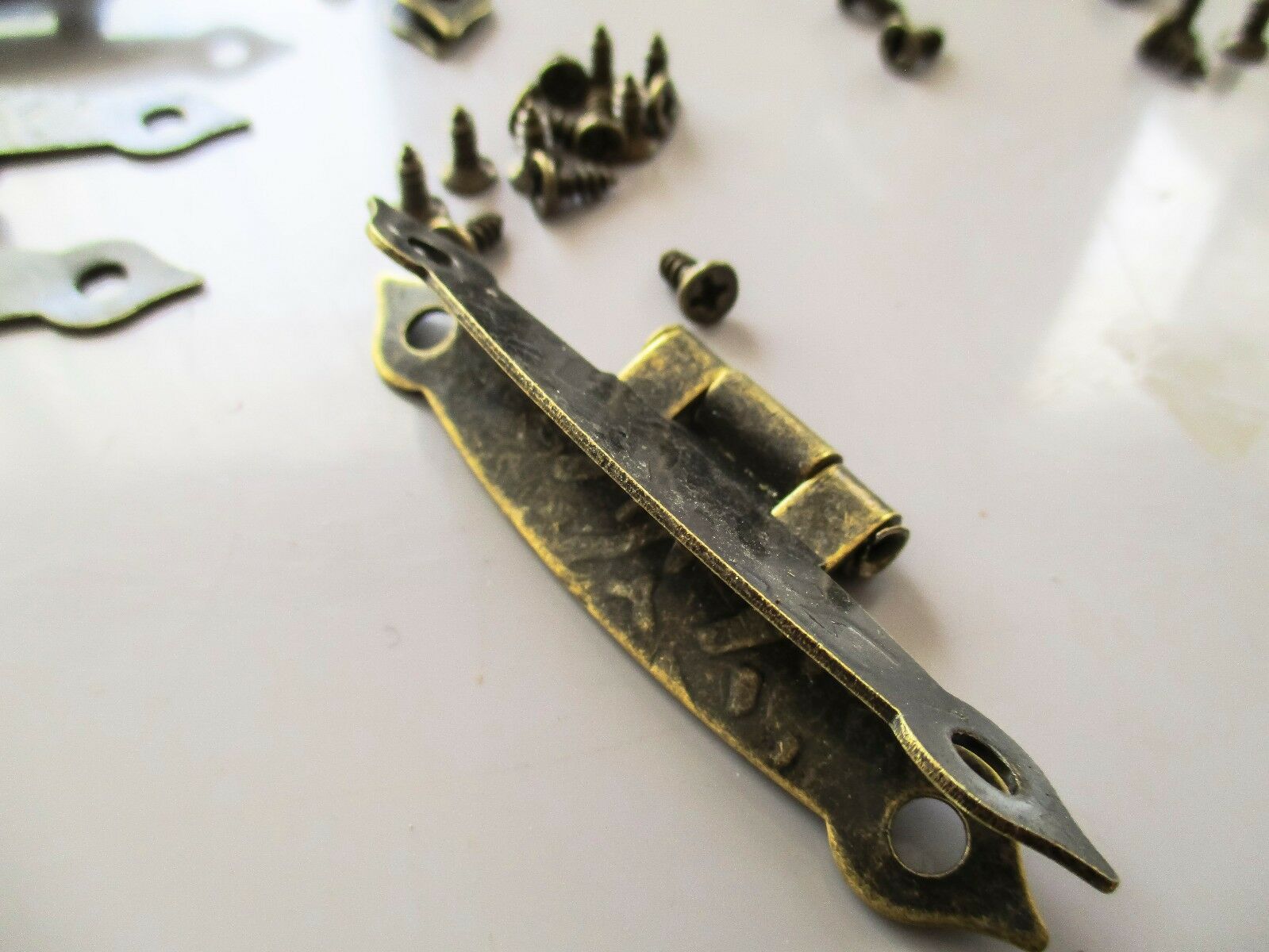 Boxes Cases Hshaped Handmade hinge 64x34mm with screws for leather