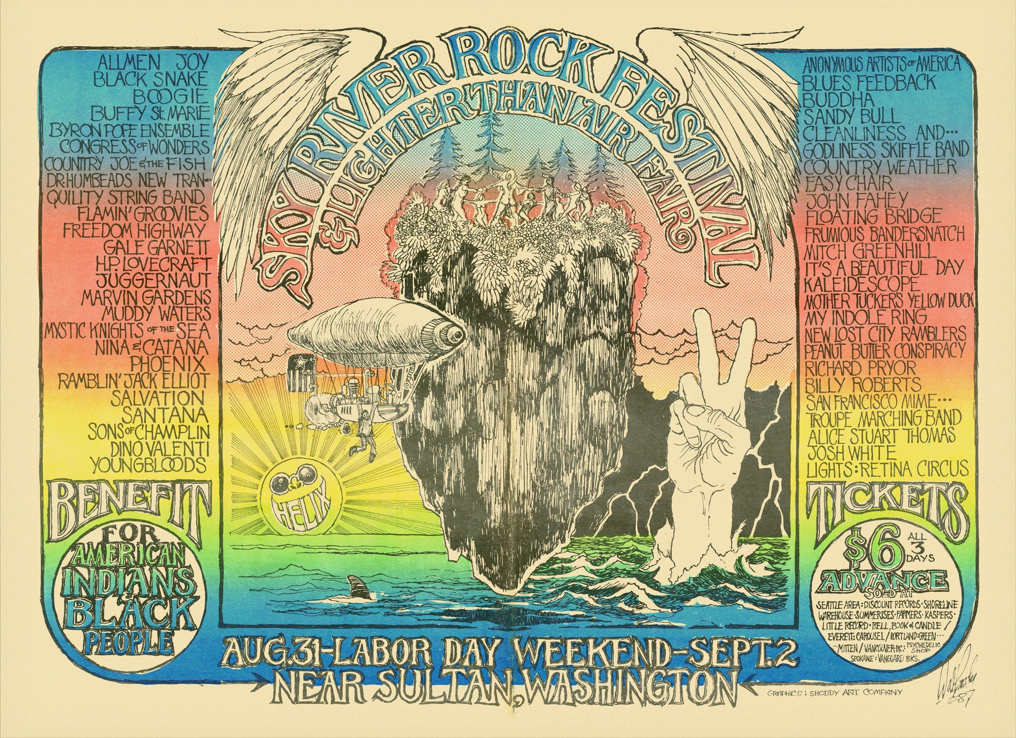 SKY RIVER ROCK FESTIVAL & LIGHTER THAN AIR FAIR POSTER Jive Time Records