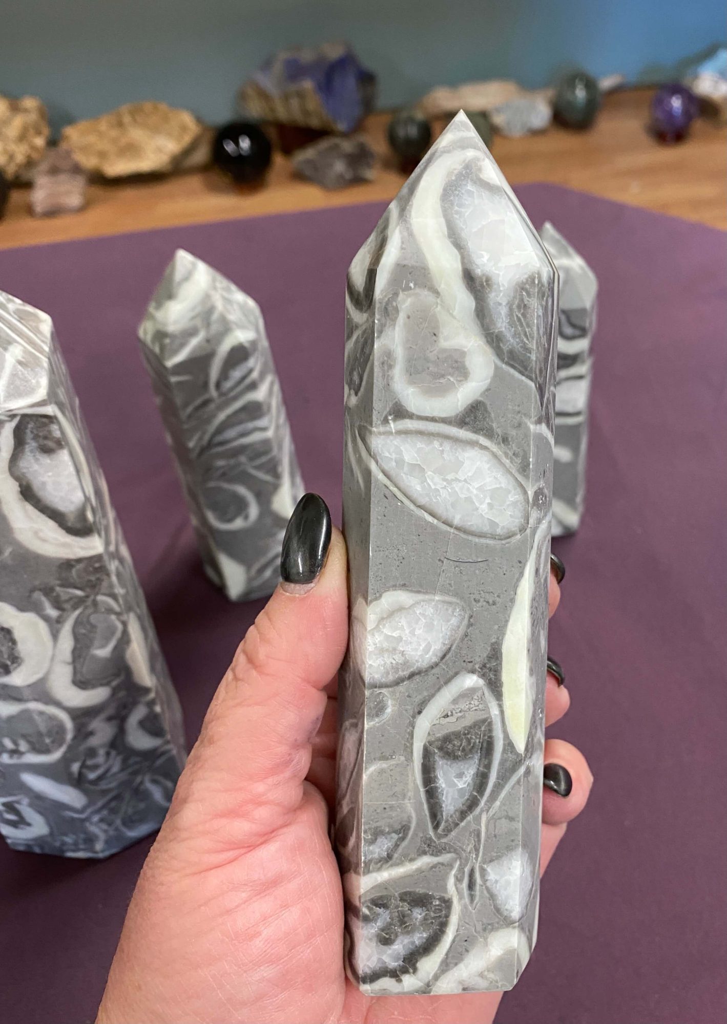 Thousand Eye Jasper Towers 6 Sizes J&J Crystals and Rocks