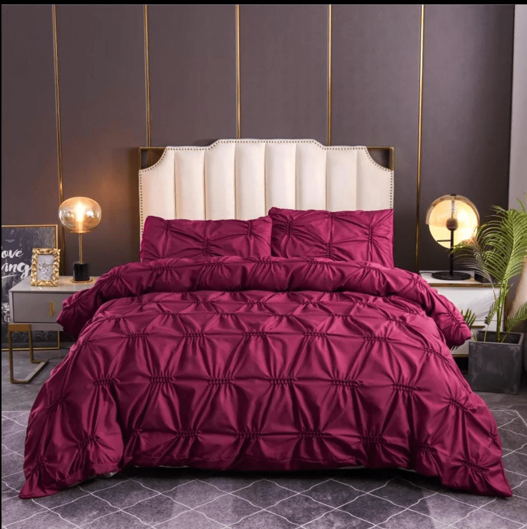 3pc Double Pinch Pleat Duvet cover set JJ KitchenWare & Appliances