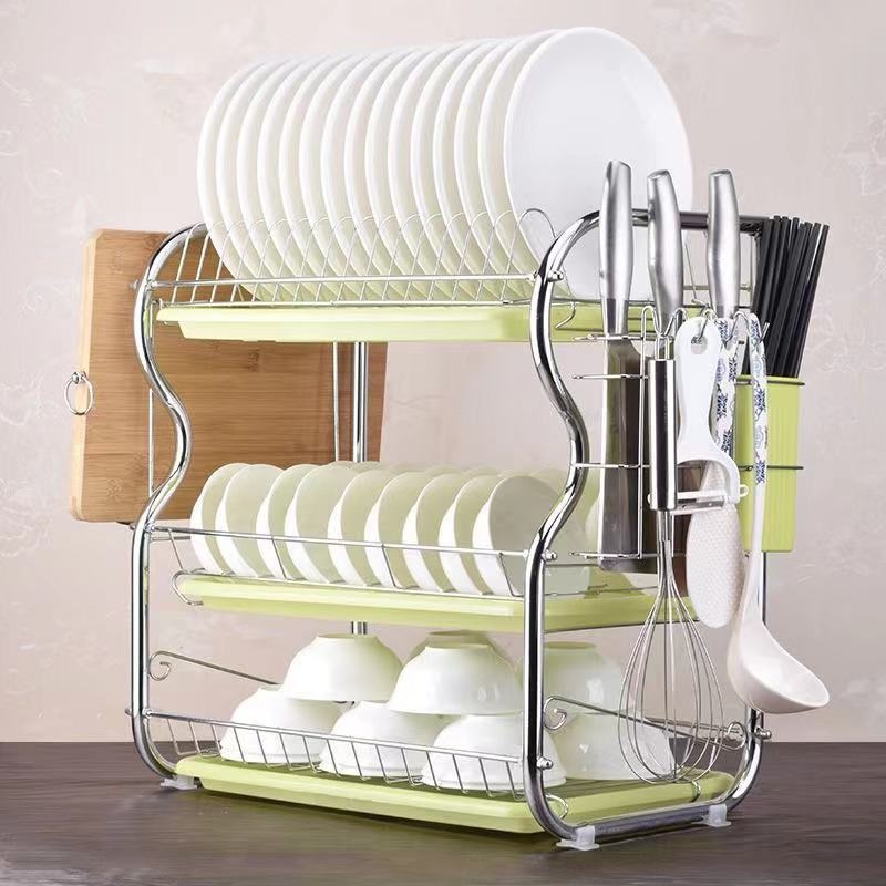 Stainless Steel 3 layer dish drainer rack JJ KitchenWare & Appliances