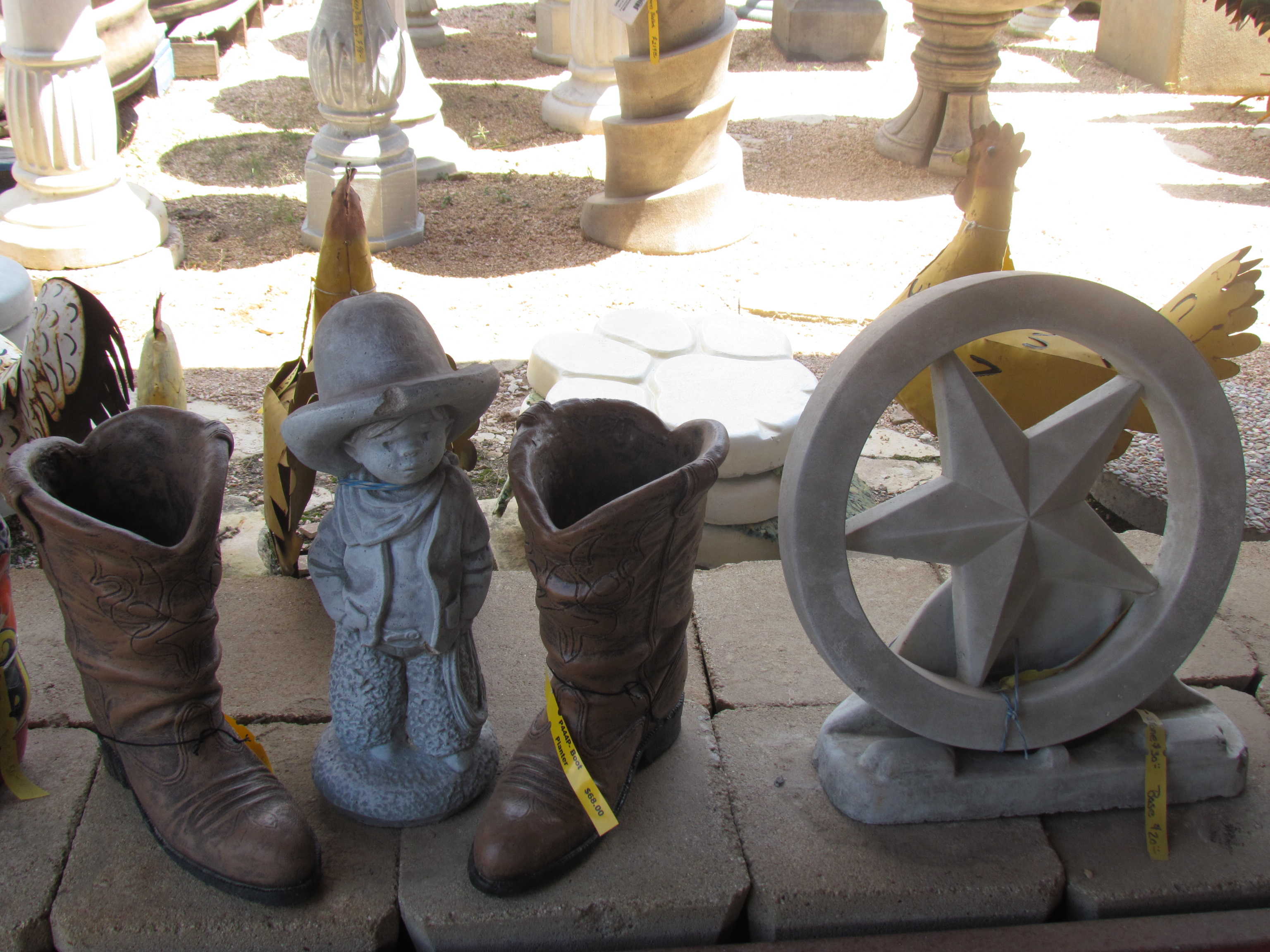 J & J Nursery Yard Decorations Iron, Cement, Talavera, Pottery