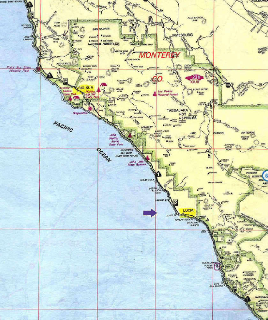 Big Sur Attractions Map