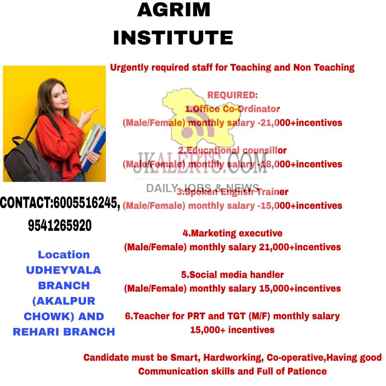 AGRIM Institute Jobs JKAlerts JK Updates.