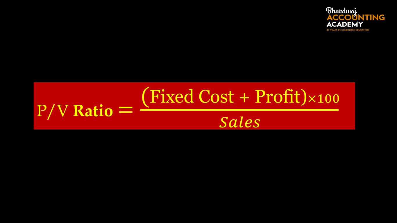 P/V Ratio Formula Important 202324