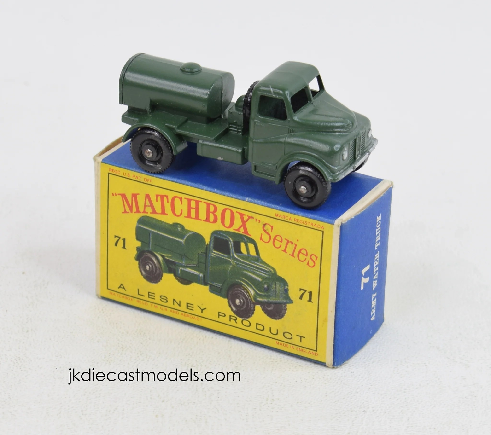 Matchbox Lesney 71 Army water tanker BPW/D type Virtually Mint/Nice bo