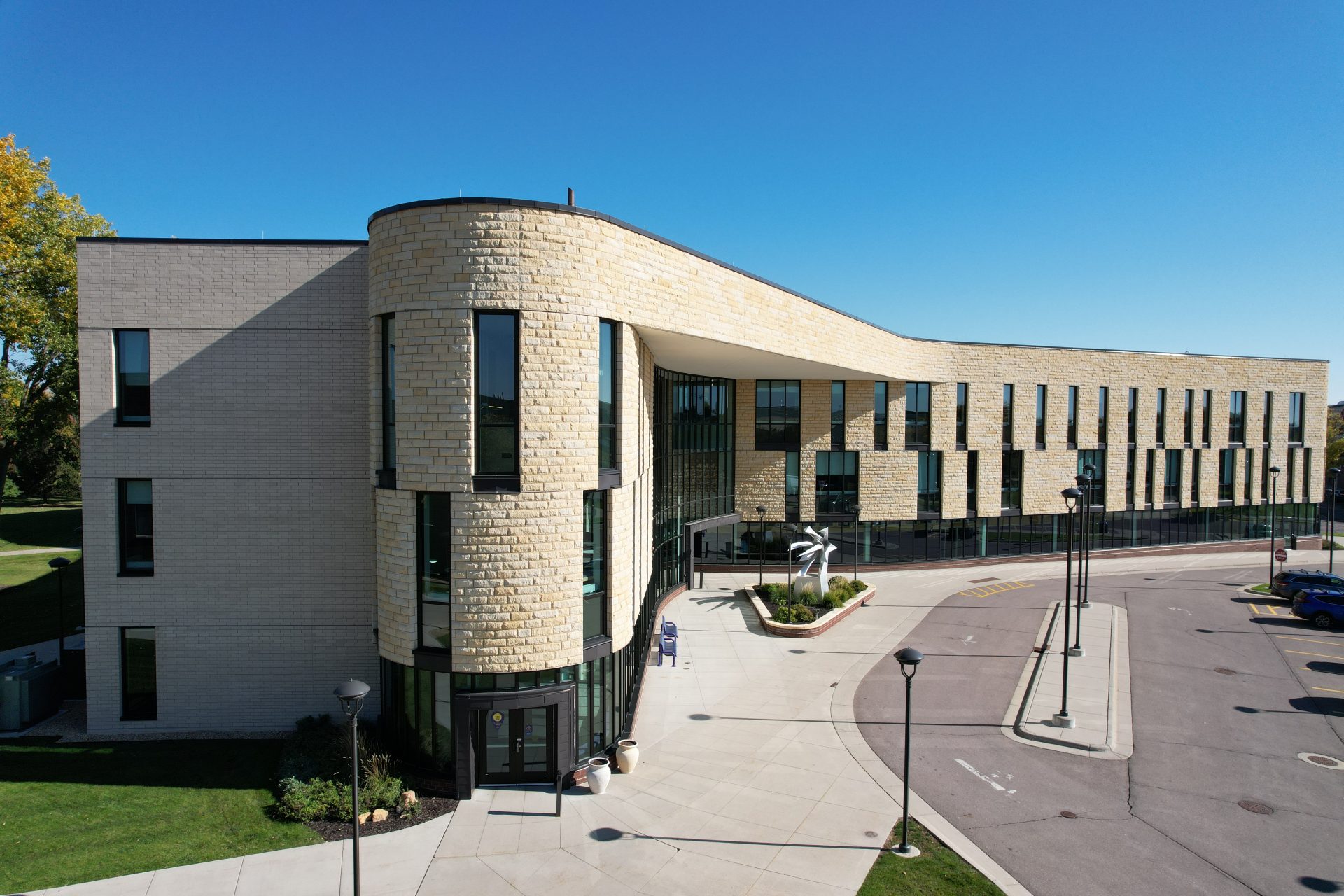 Stone work at MSU Clinical Services Building Mankato, MN