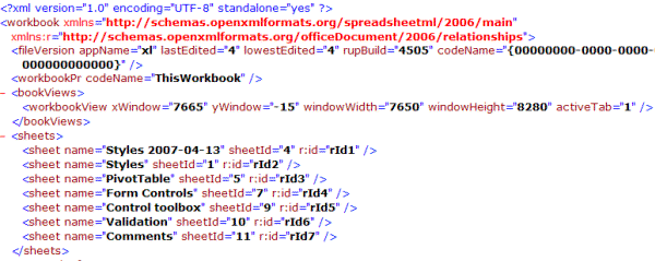 Excel Worksheet Data