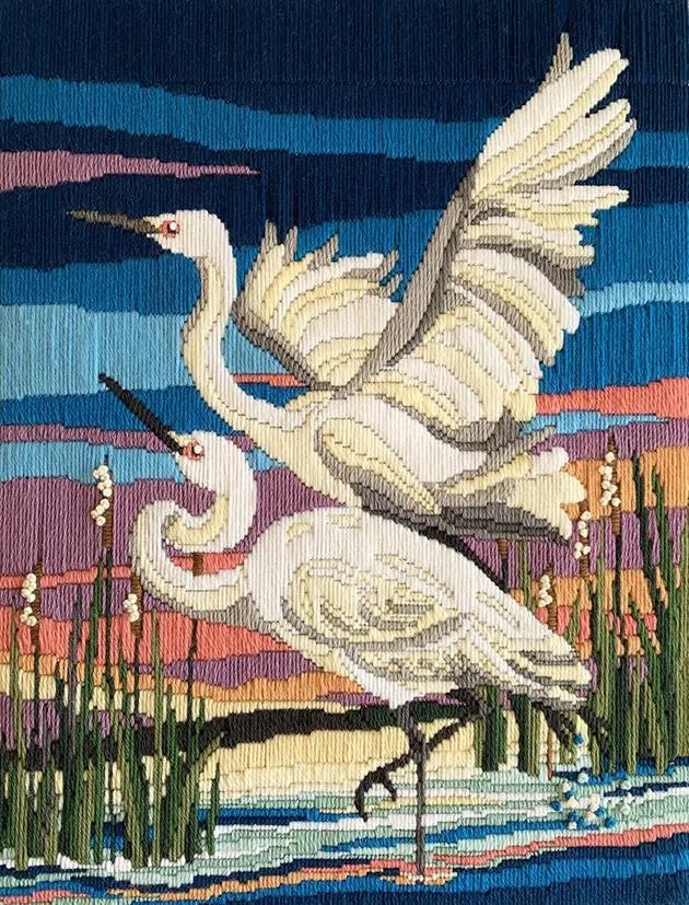 Country Threads Egrets FLS5034 Long Stitch Kit JK's Cross Stitch