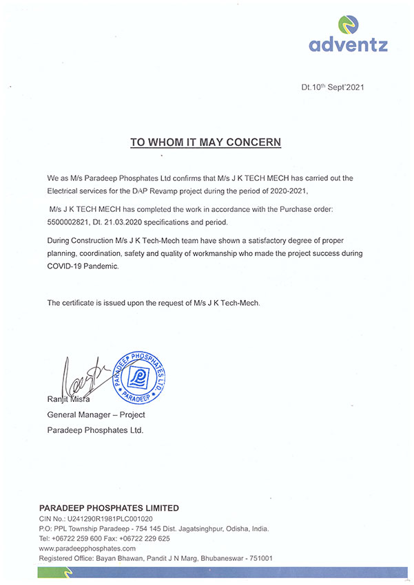 JK Tech Mech Company Details & Certification