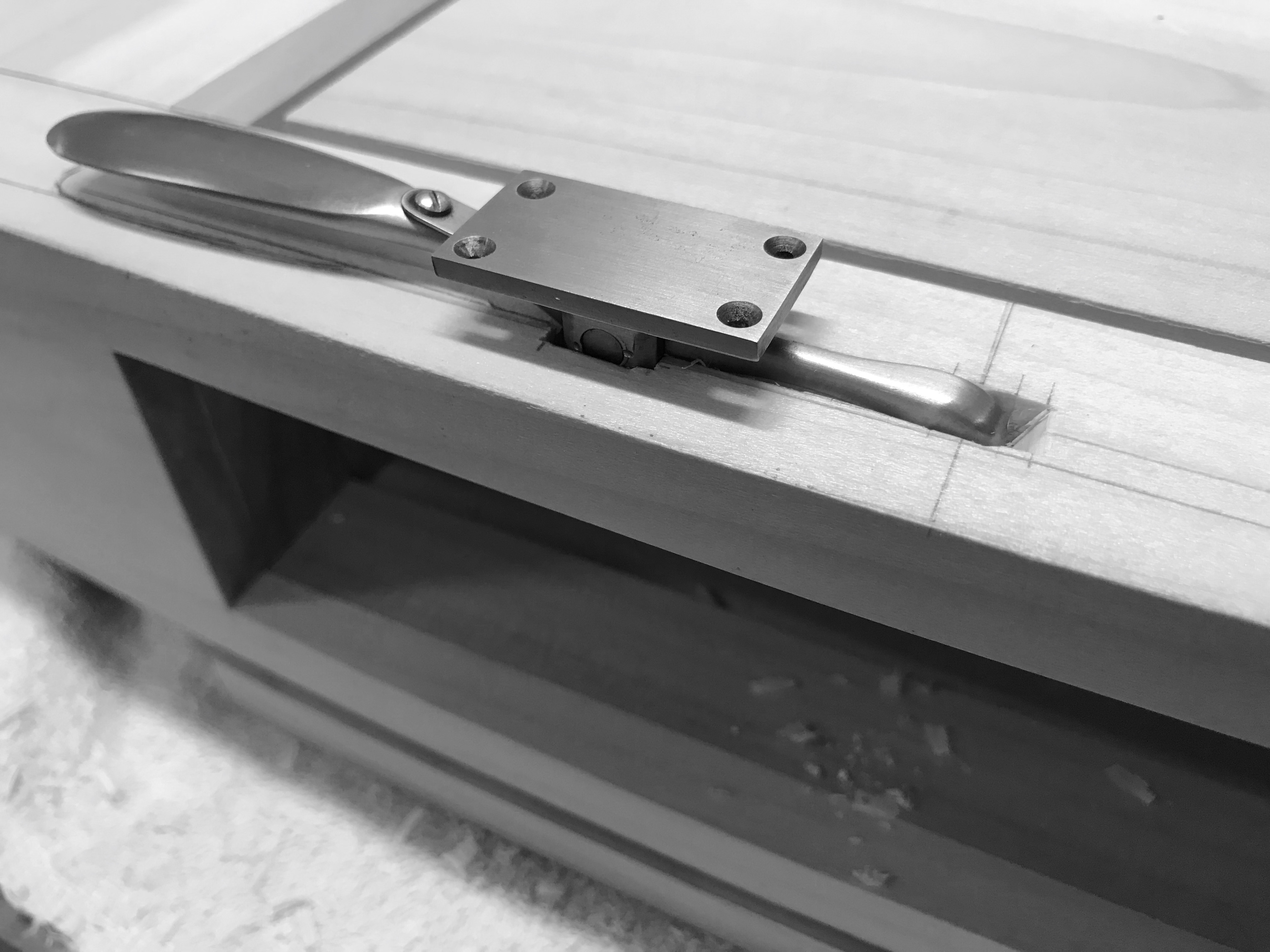 Small drawer latch J. Leko Furniture Maker