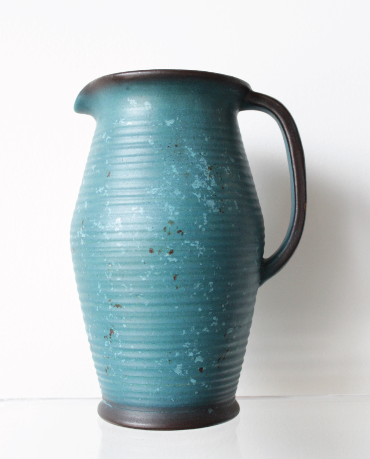 Danish Pottery Water Jug in Turquoise and Black (SOLD) J L Phillips