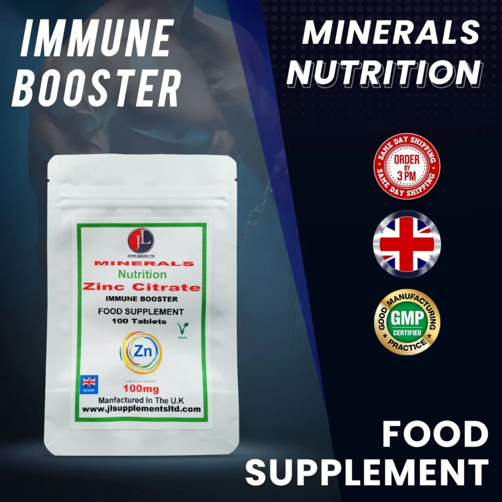 ZINC CITRATE MINERAL 100mg Tablets TESTOSTERONE & IMMUNE BOOSTER JL