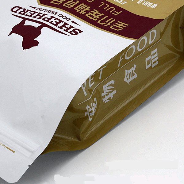 Flat bottom pet cat dog food packaging bag 5kg printed pet food zipper
