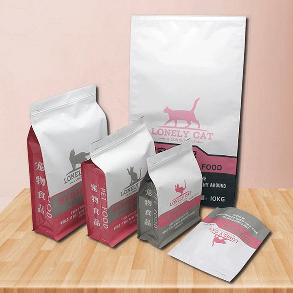 Flat bottom pet cat dog food packaging bag 5kg printed pet food zipper