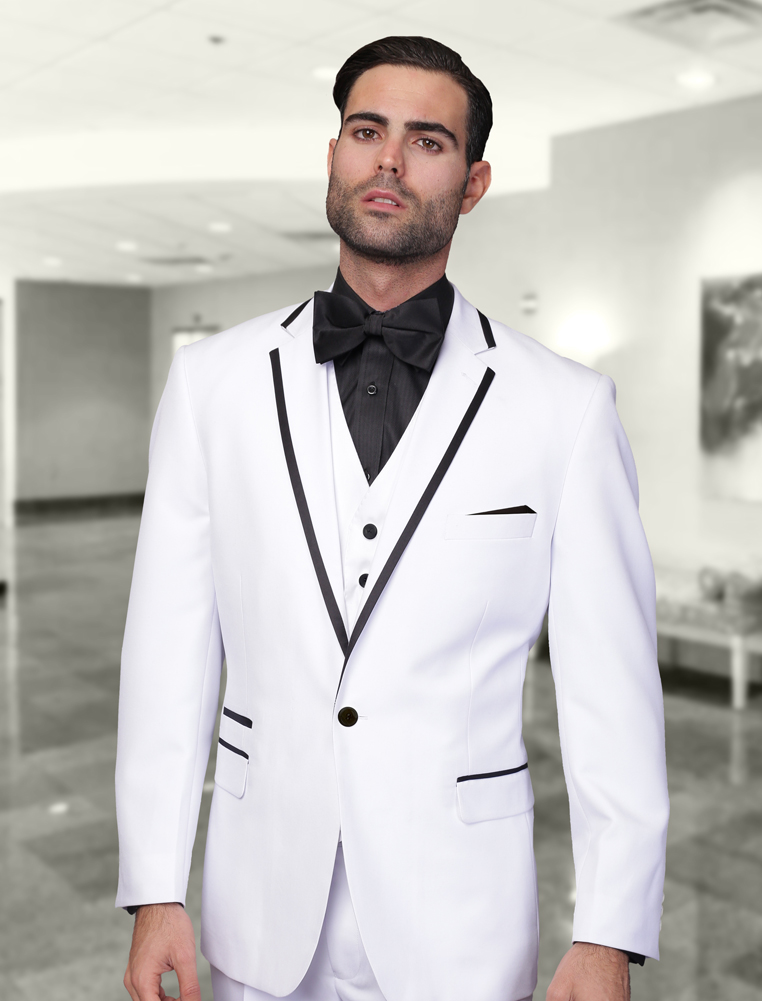 White and Black Tuxedo Mens suits Mens dress shirts Mens neck