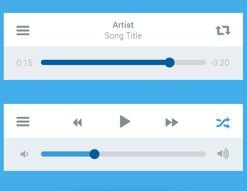 Top 5 Free Android MP3 Player App Design with PSD Download