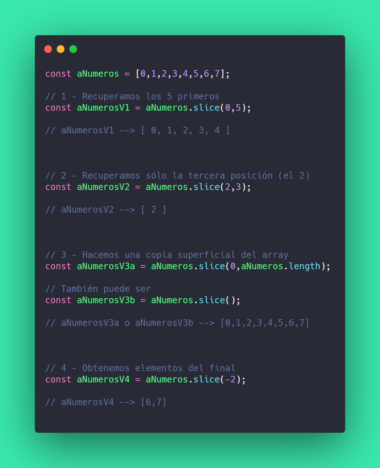 JavaScript Basics Array Slice javier martinez solera