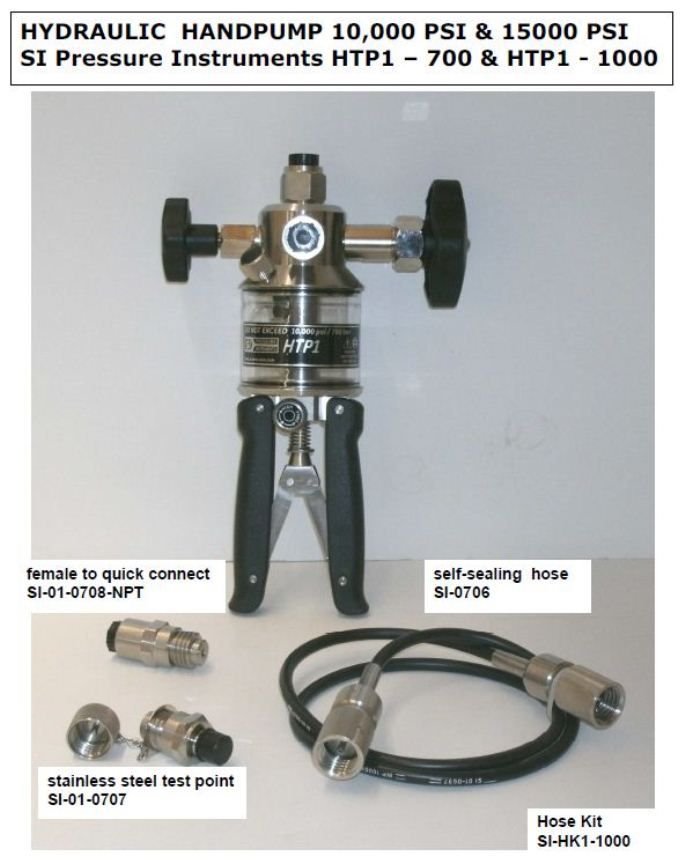 SI Pressure HTP11000 015,000psi Hydraulic Hand Pump JM Test Systems