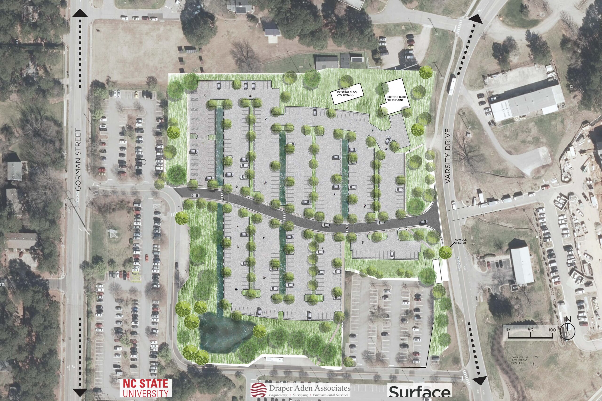 NCSU Varsity Drive Parking Lot JM Thompson