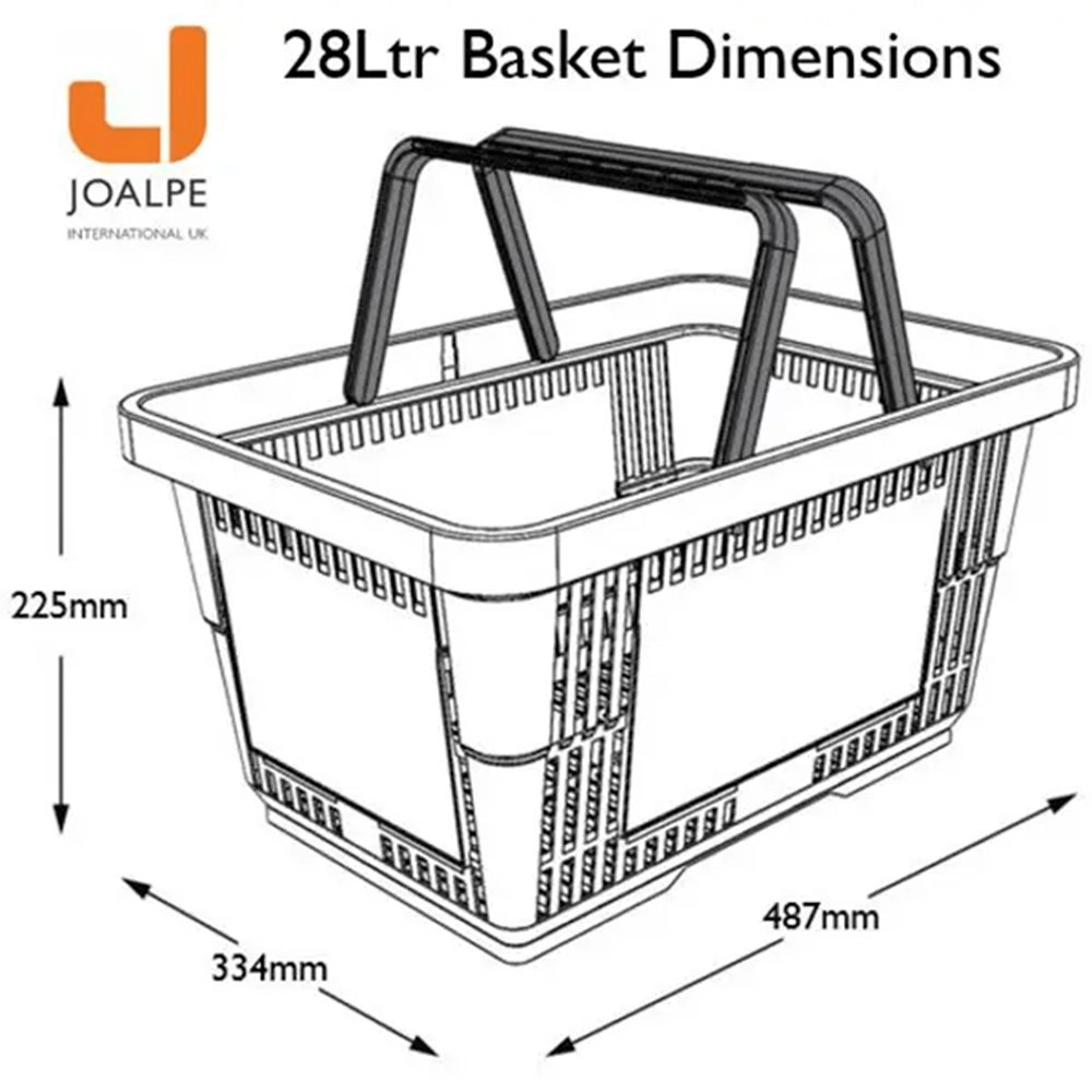 Plastic Shopping Basket with 2 Handles Standard (22 & 28 Ltr)
