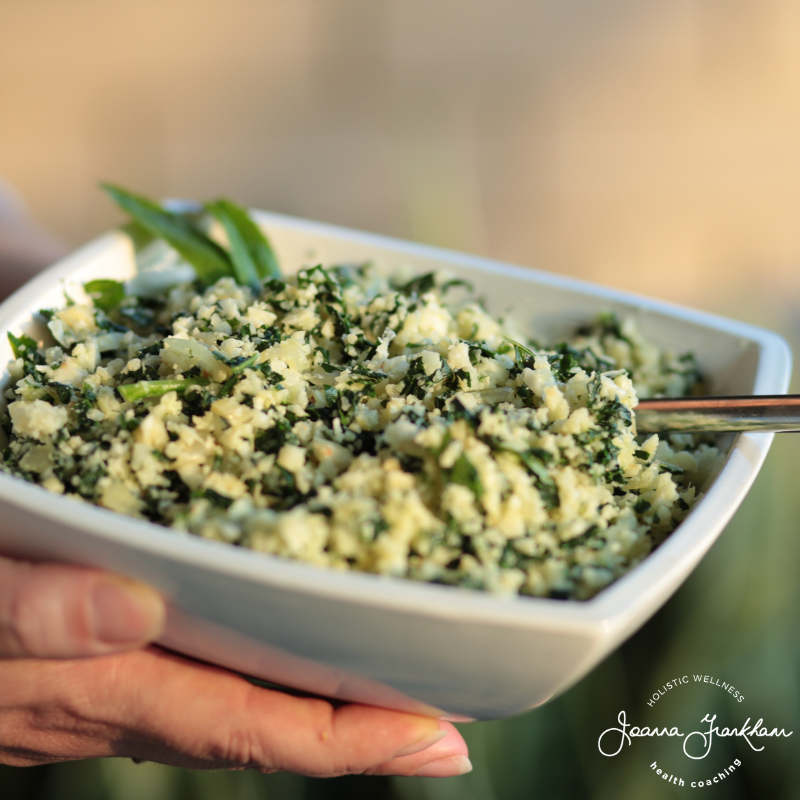 Kale and Preserved Lemon ‘Couscous’ Cauliflower Rice (AIP/Paleo